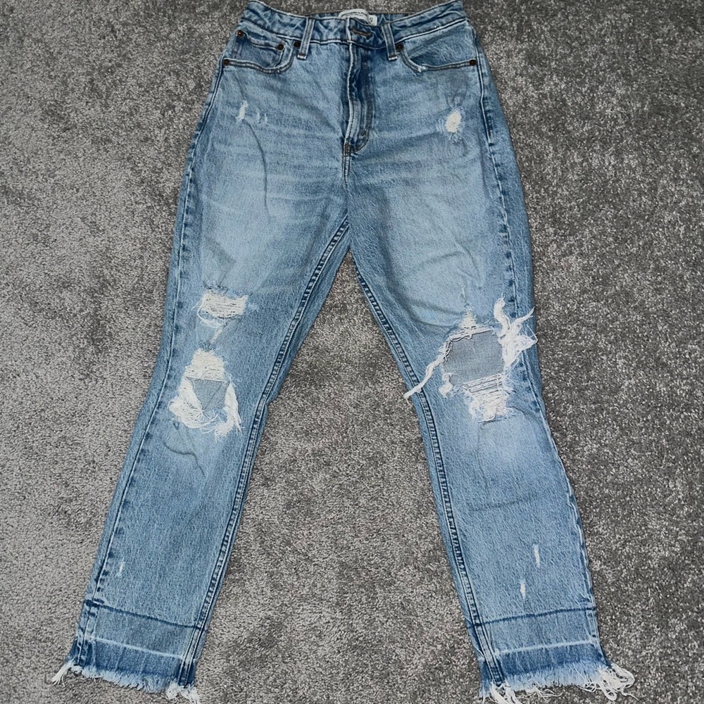 A&F High Rise Mom Jean Curve Love